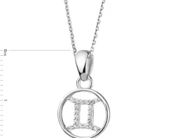 Zawieszka srebrna z cyrkoniami - Bliźnięta