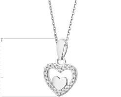 Zawieszka srebrna z cyrkoniami - serca