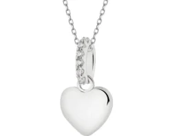 Zawieszka srebrna z cyrkoniami - serce