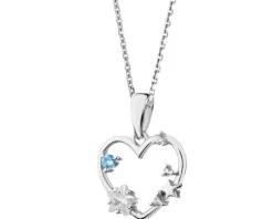 Zawieszka srebrna z cyrkoniami - gwiazda, serce