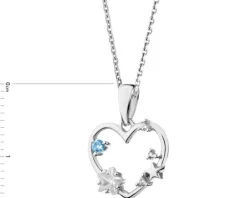 Zawieszka srebrna z cyrkoniami - gwiazda, serce