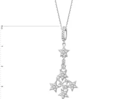 Zawieszka srebrna z cyrkoniami - gwiazdy