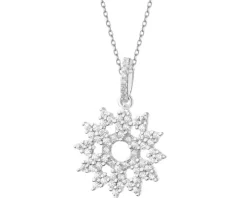 Zawieszka srebrna z cyrkoniami - rozeta