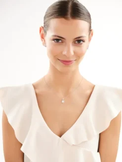 Zawieszka srebrna z cyrkoniami - koniczyna