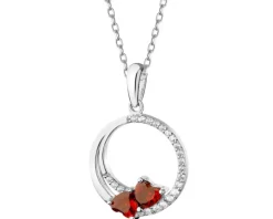 Zawieszka srebrna z cyrkoniami - koło, serca