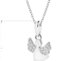 Zawieszka srebrna z cyrkoniami - aniołek