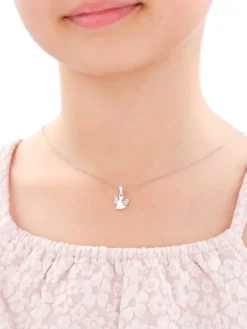 Zawieszka srebrna z cyrkoniami - aniołek