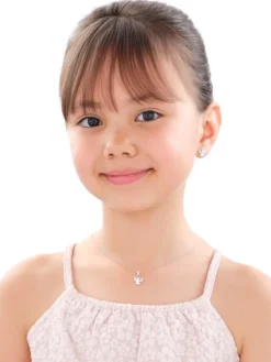 Zawieszka srebrna z cyrkoniami - aniołek