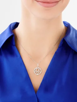 Zawieszka srebrna z cyrkoniami - koło