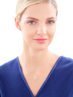 Zawieszka srebrna z cyrkoniami - koliber