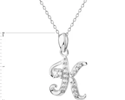 Zawieszka srebrna z cyrkoniami - litera K