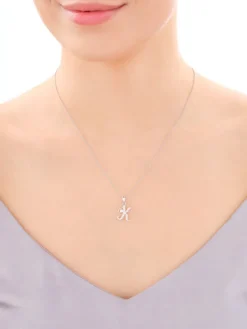 Zawieszka srebrna z cyrkoniami - litera K