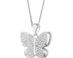 Zawieszka srebrna z cyrkoniami - motyl