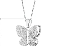 Zawieszka srebrna z cyrkoniami - motyl