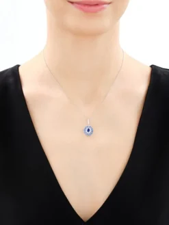 Zawieszka srebrna z cyrkoniami - rozeta