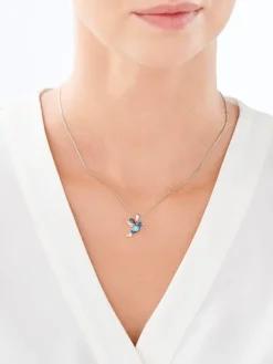 Zawieszka srebrna z cyrkoniami - koliber