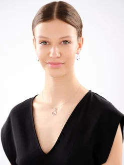 Zawieszka srebrna z cyrkoniami - koła