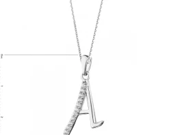 Zawieszka srebrna z cyrkoniami - litera A