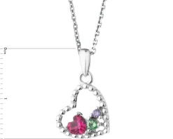 Zawieszka srebrna z cyrkoniami - serce