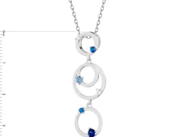 Zawieszka srebrna z cyrkoniami - koła