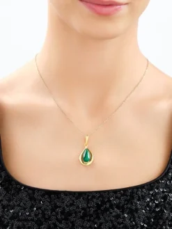 Zawieszka srebrna z malachitem