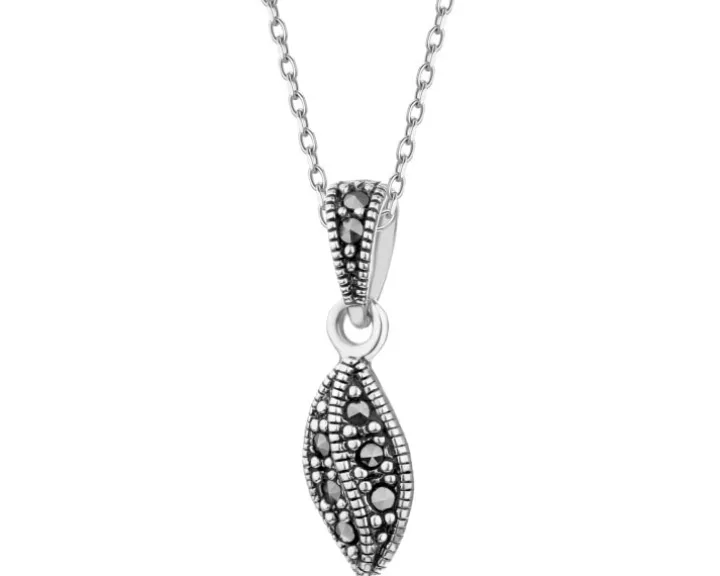 Zawieszka srebrna z markasytami