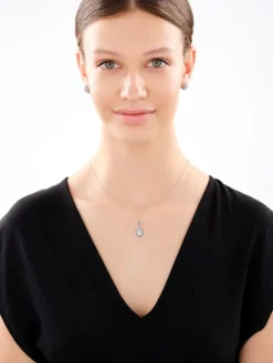 Zawieszka srebrna z markasytami i cyrkonią