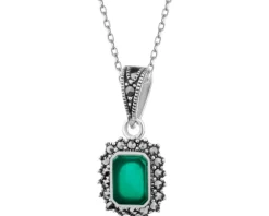 Zawieszka srebrna z markasytami i agatem