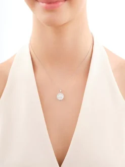 Zawieszka srebrna z opalem i cyrkoniami