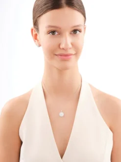 Zawieszka srebrna z opalem i cyrkoniami