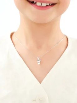 Zawieszka srebrna z perłą - kot