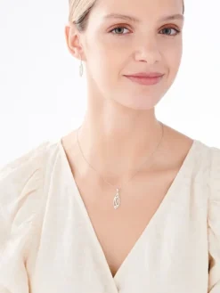 Zawieszka srebrna z perłą i cyrkoniami