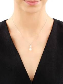 Zawieszka srebrna z perłą i cyrkoniami