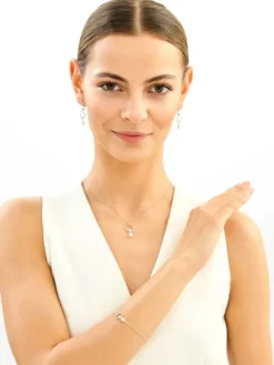 Zawieszka srebrna z perłą i cyrkonią - koło