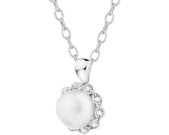 Zawieszka srebrna z perłą i cyrkoniami