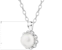 Zawieszka srebrna z perłą i cyrkoniami