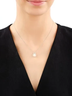 Zawieszka srebrna z perłą i cyrkoniami