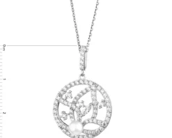 Zawieszka srebrna z perłą i cyrkoniami