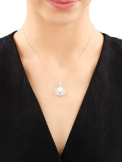 Zawieszka srebrna z perłą i cyrkoniami