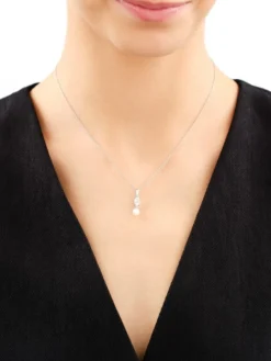 Zawieszka srebrna z perła i cyrkonią