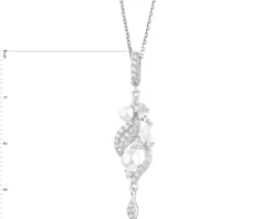 Zawieszka srebrna z perłami i cyrkoniami