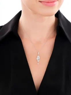 Zawieszka srebrna z perłami i cyrkoniami