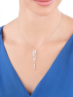 Zawieszka srebrna z perłami i cyrkoniami