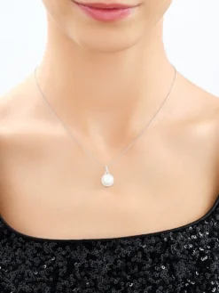 Zawieszka srebrna z perłami i cyrkoniami