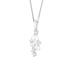 Zawieszka srebrna z perłami i cyrkoniami