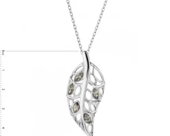 Zawieszka srebrna ze szkłem - liść