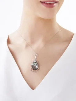 Zawieszka srebrna ze szkłem