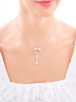 Zawieszka srebrna ze szlifowanym szkłem