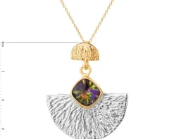 Zawieszka srebrna ze szlifowanym szkłem - wachlarz