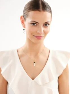 Zawieszka srebrna ze szlifowanym szkłem